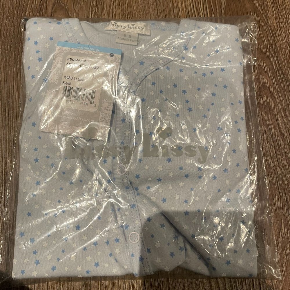 Kissy Kissy NWT blue stars footie pajamas 6-9 months